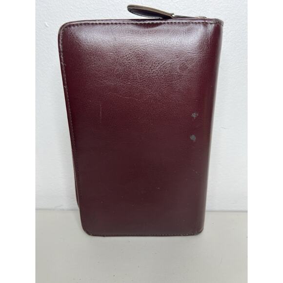 Vintage DayTimer Day Planner Burgundy Faux Leather - Picture 4 of 16
